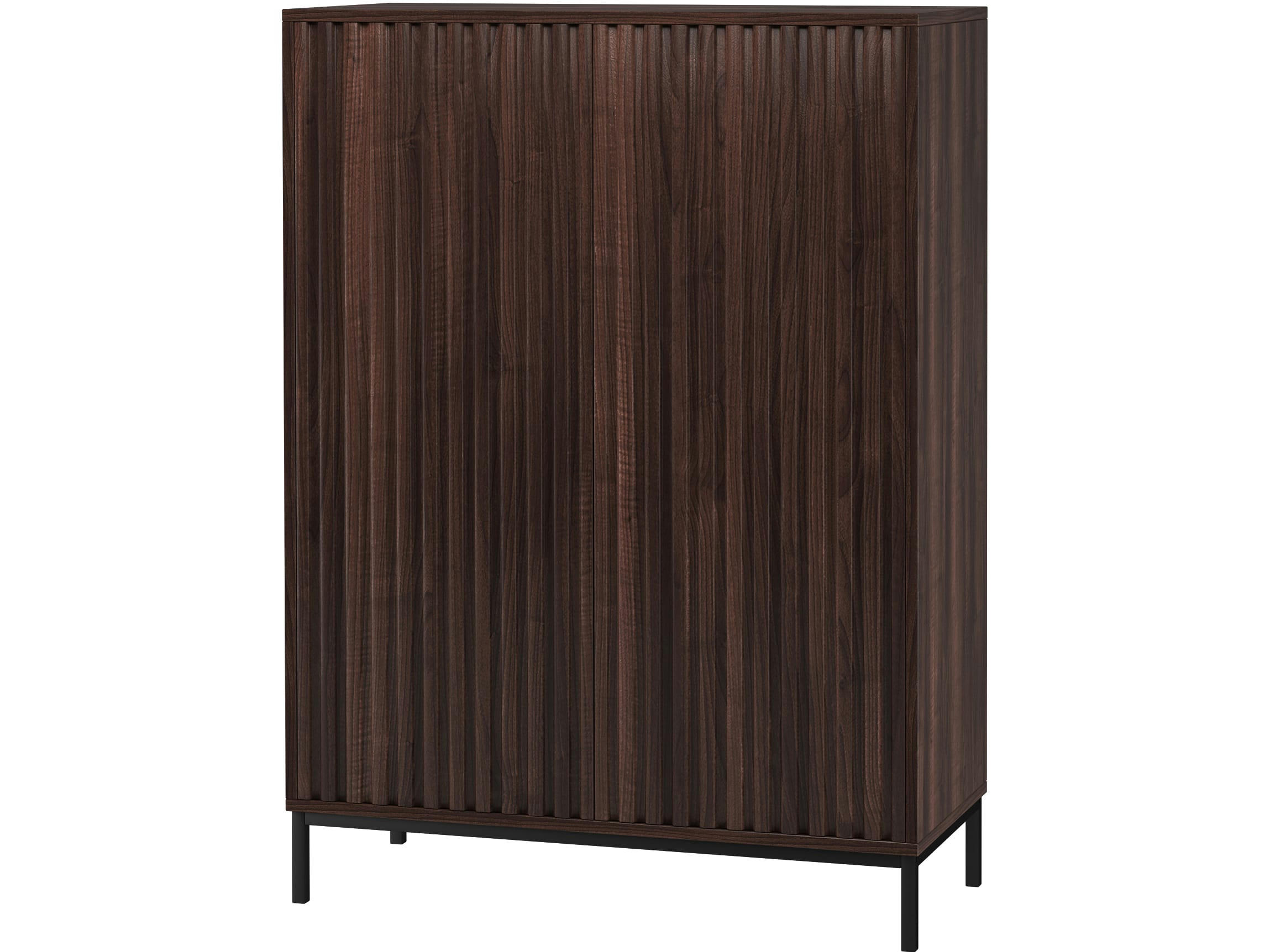 CELINE - Buffet 2 portes en panneaux de particules noyer