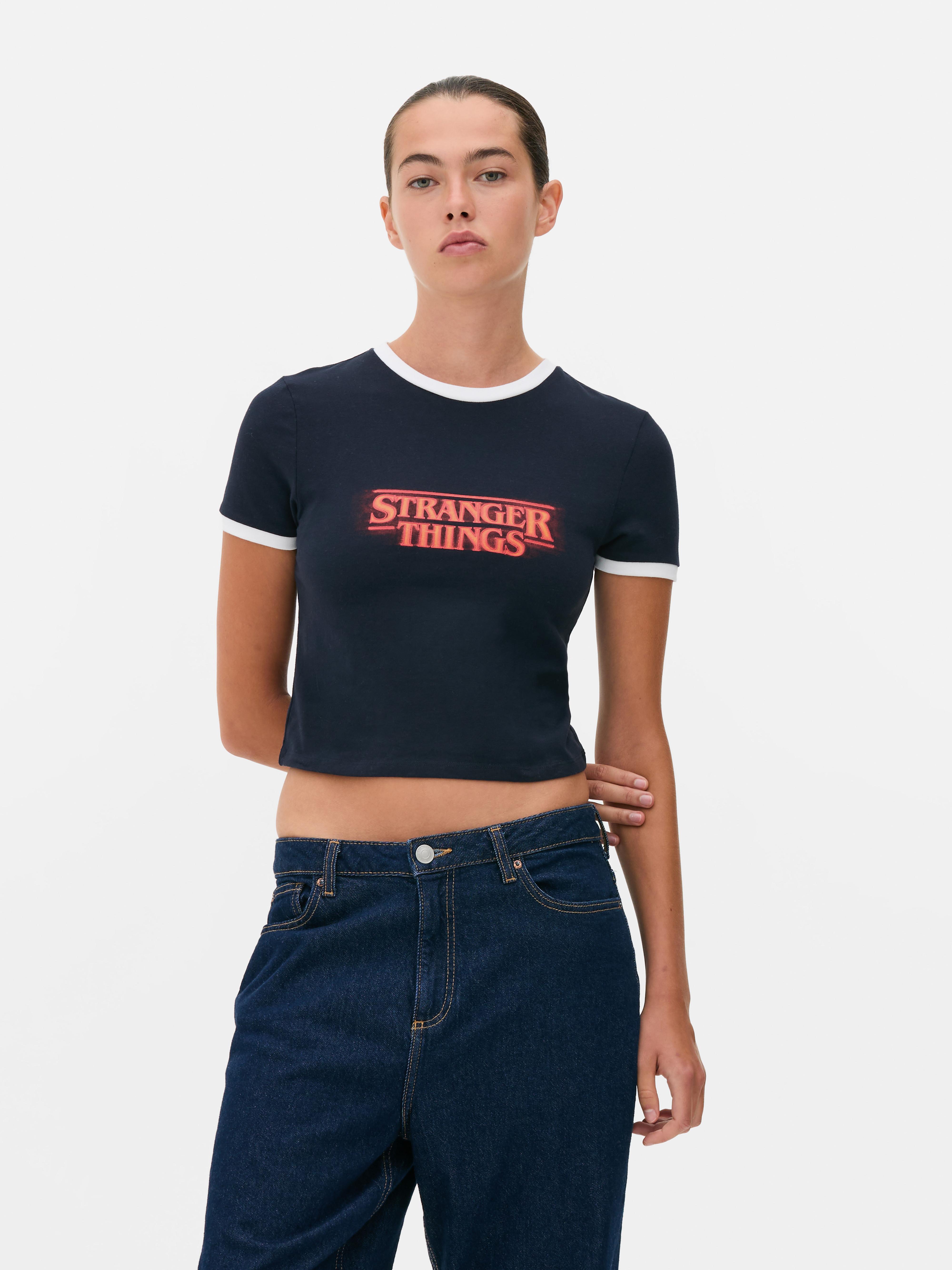 Stranger Things Cropped Ringer T-Shirt