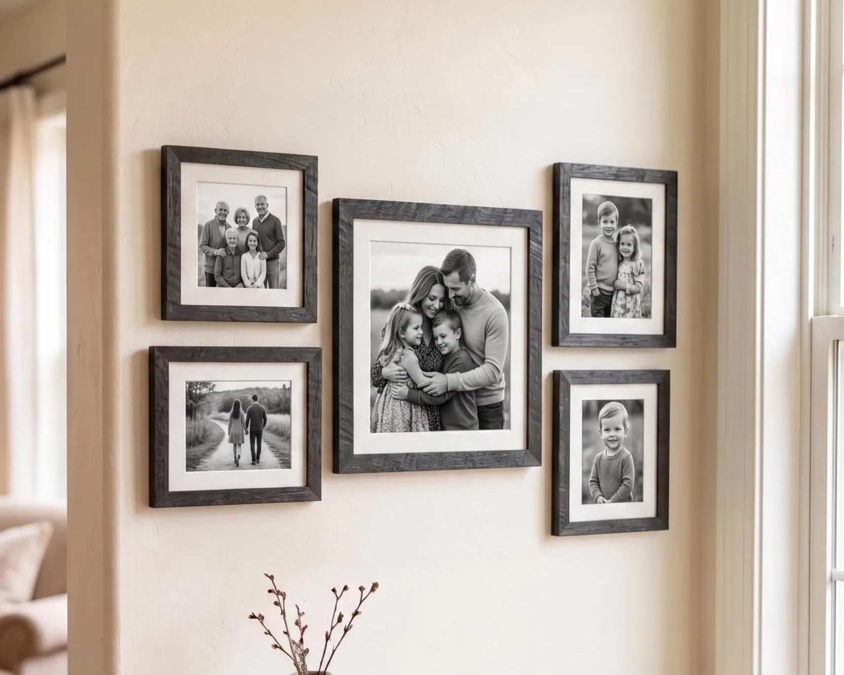 Barnwood Picture Frame Set Rustic Gallery Wall Frames Farmhouse Wall Decor Wood Frame Set Multiple Frames Wall Display