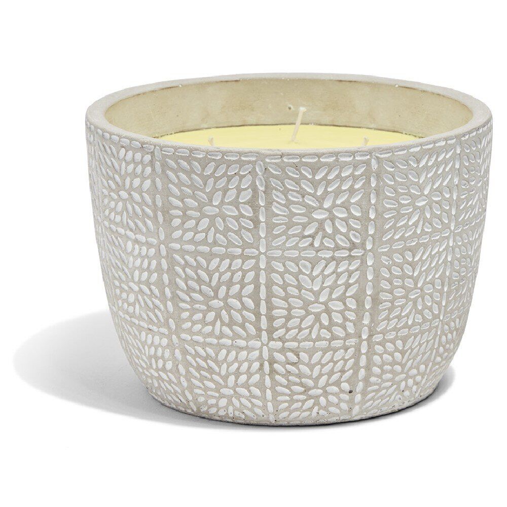 Bougie citronnelle pot ciment grain de riz Ø20xH14cm