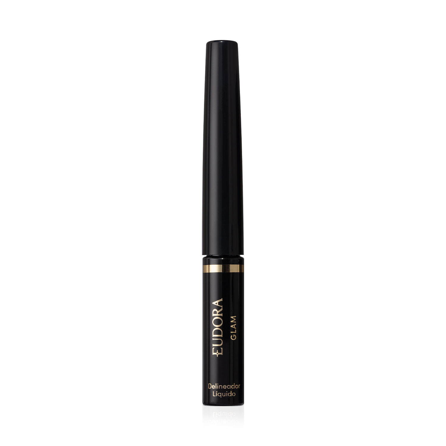 Delineador Líquido Para Olhos Preto Eudora Glam 3ml
