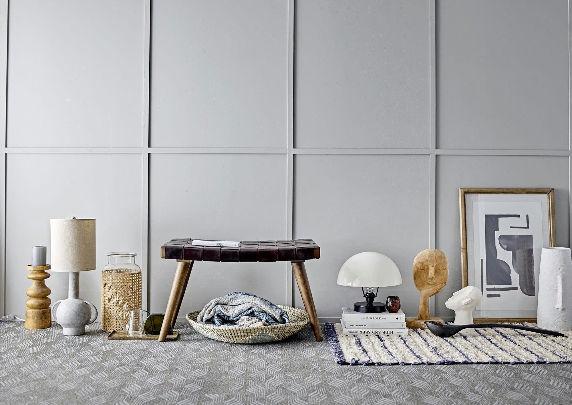 RECYCL - Plaid en coton bleu 130x160