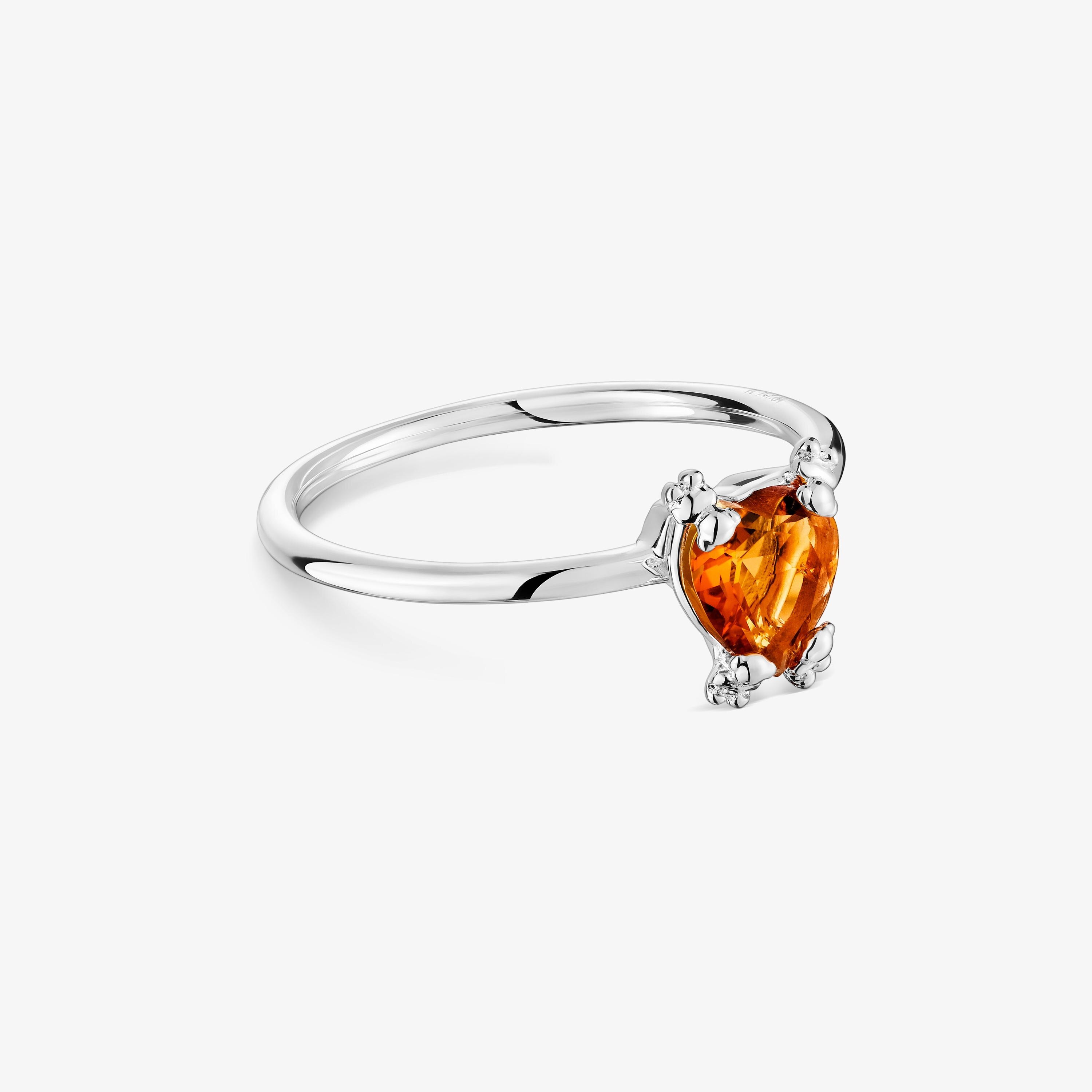 Anillo corazón de plata y citrino Color Pills