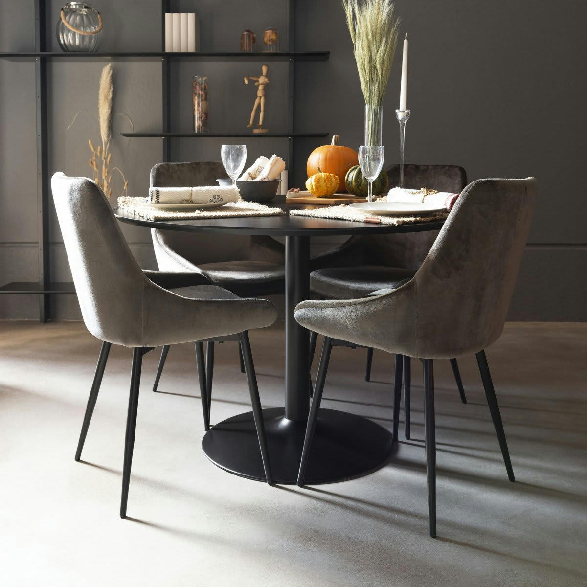 ZAIPO - Lot de 2 chaises en velours style moderne taupe