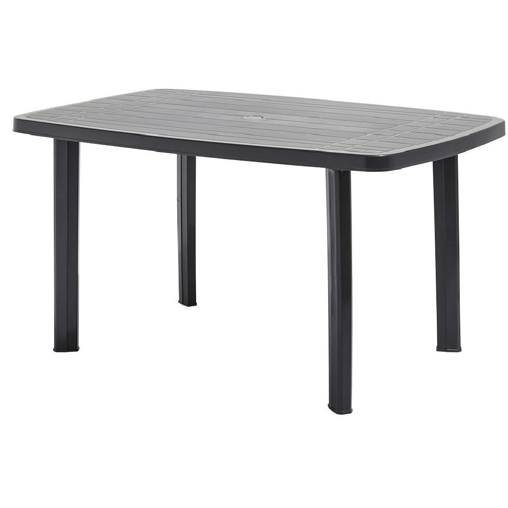 Table de jardin rectangulaire 6 personnes Viva gris foncé 137x72xH85cm