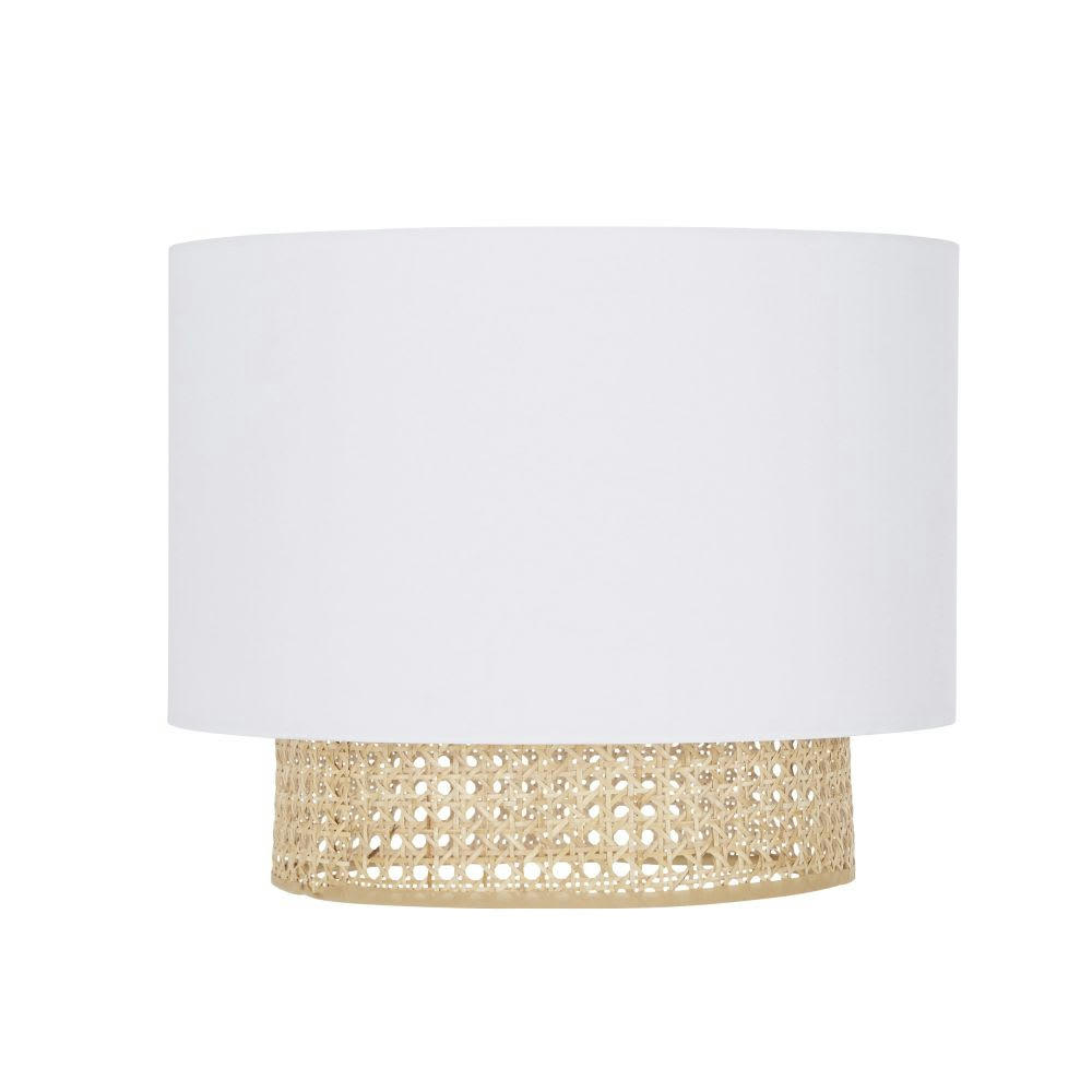 LILA - Abat-jour pour suspension blanche cannage en osier
