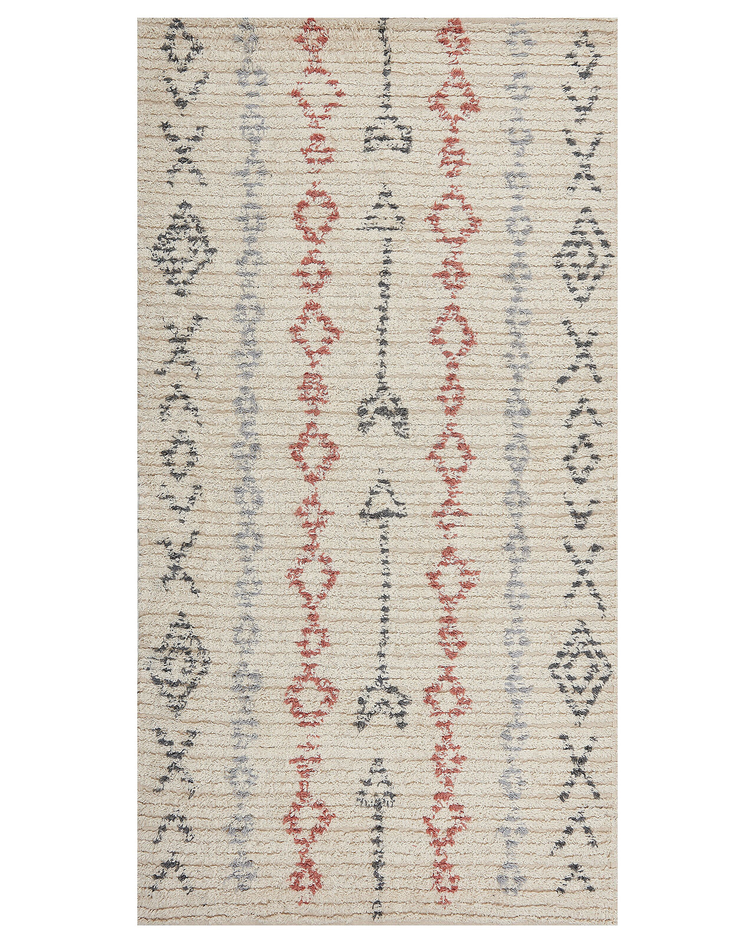 Dywan boho geometryczny wzór 80x150 cm beżowy