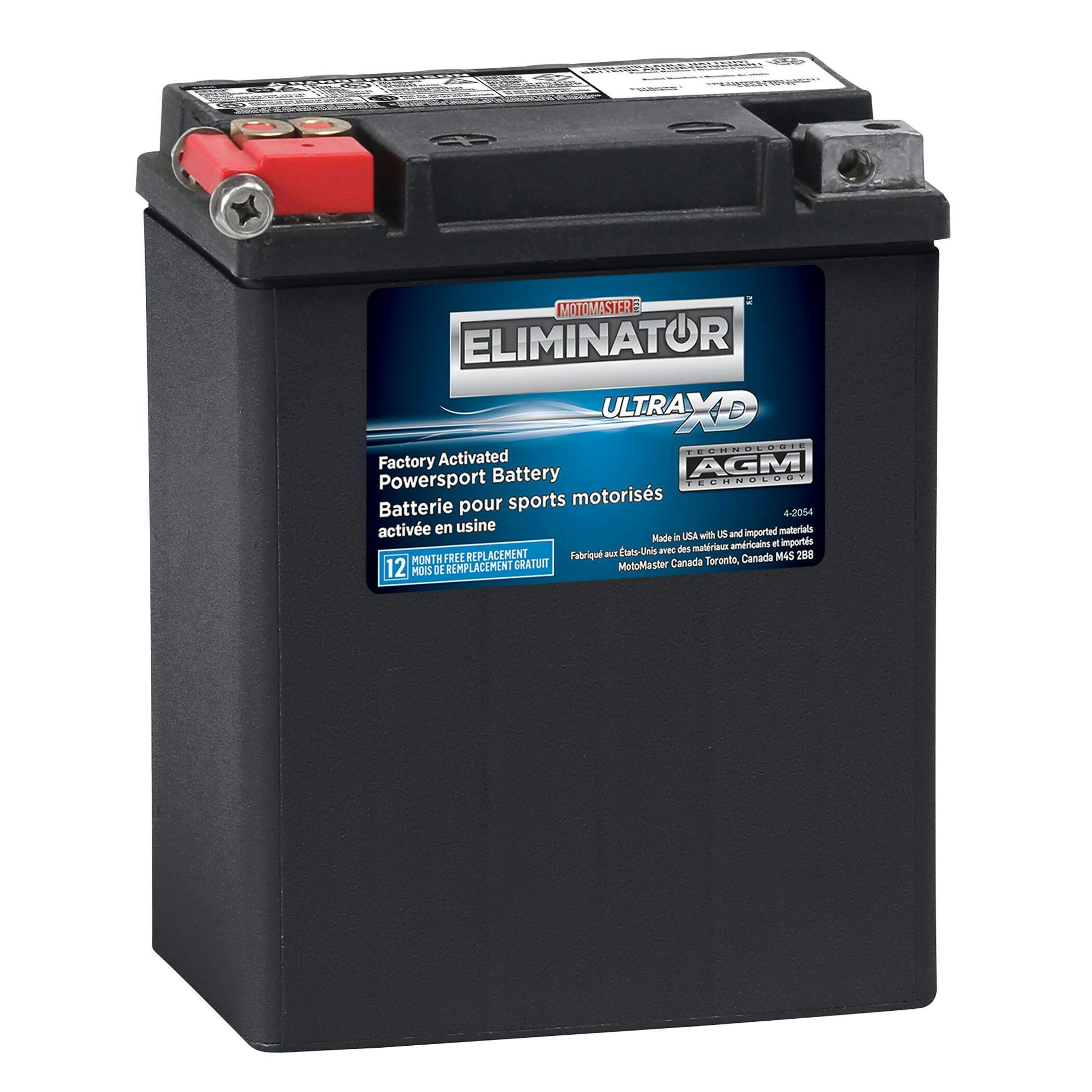 MOTOMASTER ELIMINATOR AGM Factory-Activated Powersports Battery, ETX15