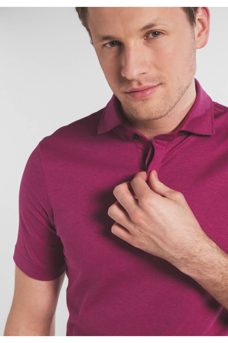 ETERNA 1863 Slim Fit Jerseyhemd rot, Einfarbig