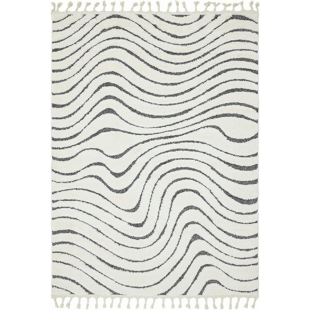 RIDGE - Tapis de salon en polypropylène gris 120x170 cm