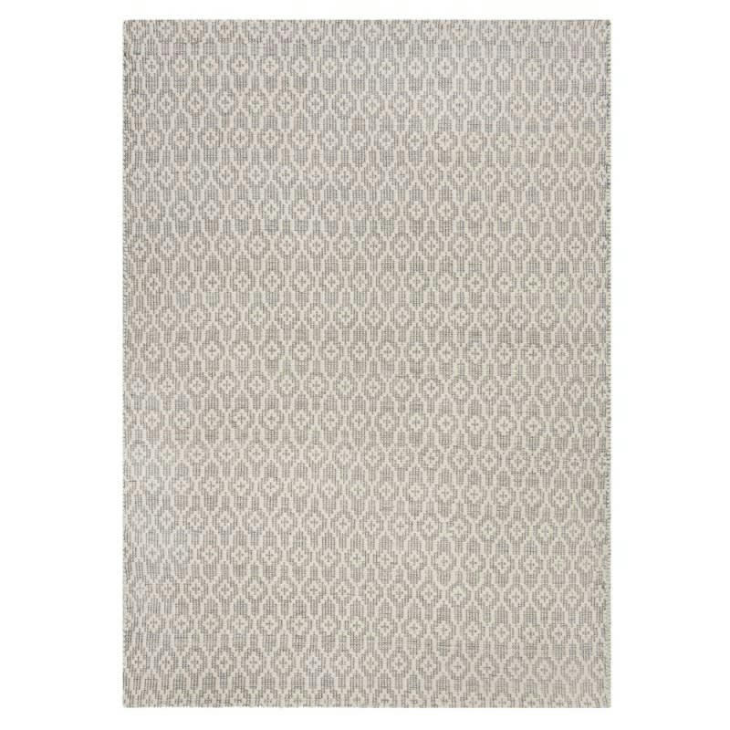 DREAM - Tapis en laine tissé main gris et ivoire 120 x 170