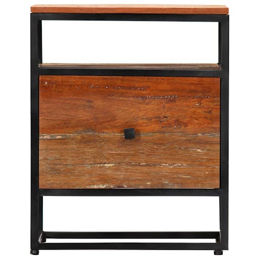 NNEVL Bedside Cabinet 40x30x50 cm Solid Reclaimed Wood and Steel