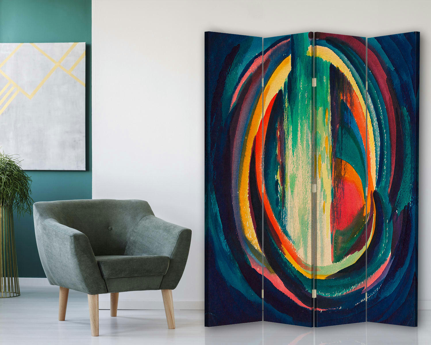 - Paravent cloison Karl Wiener 145x180cm (4 volets)