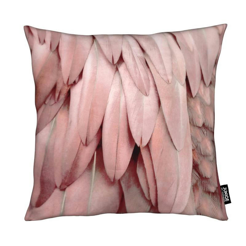 PASTEL FEATHERS - Coussin en microfibre en rose 40x40