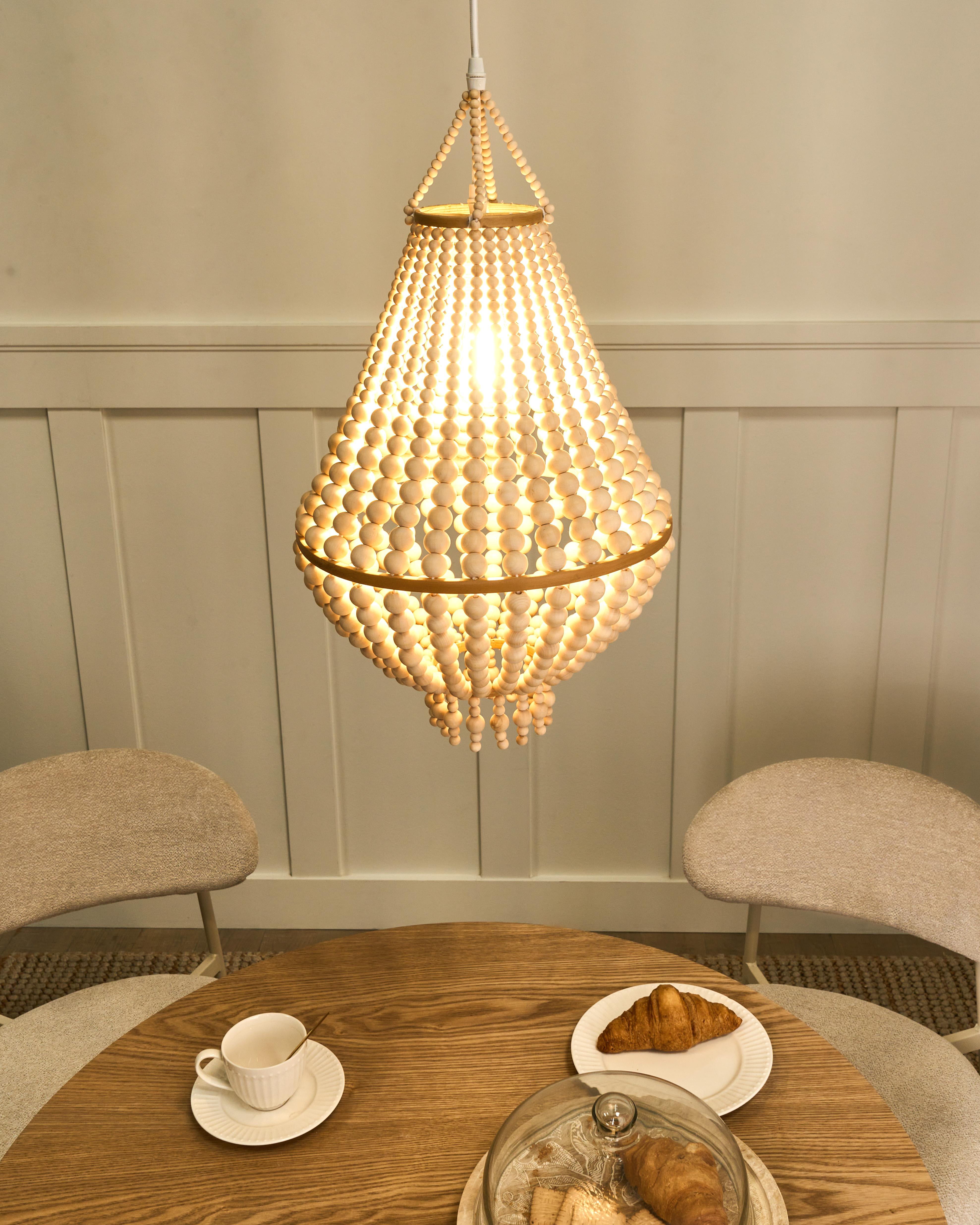 Chandelier KUMBUKKAN Wood Light Brown