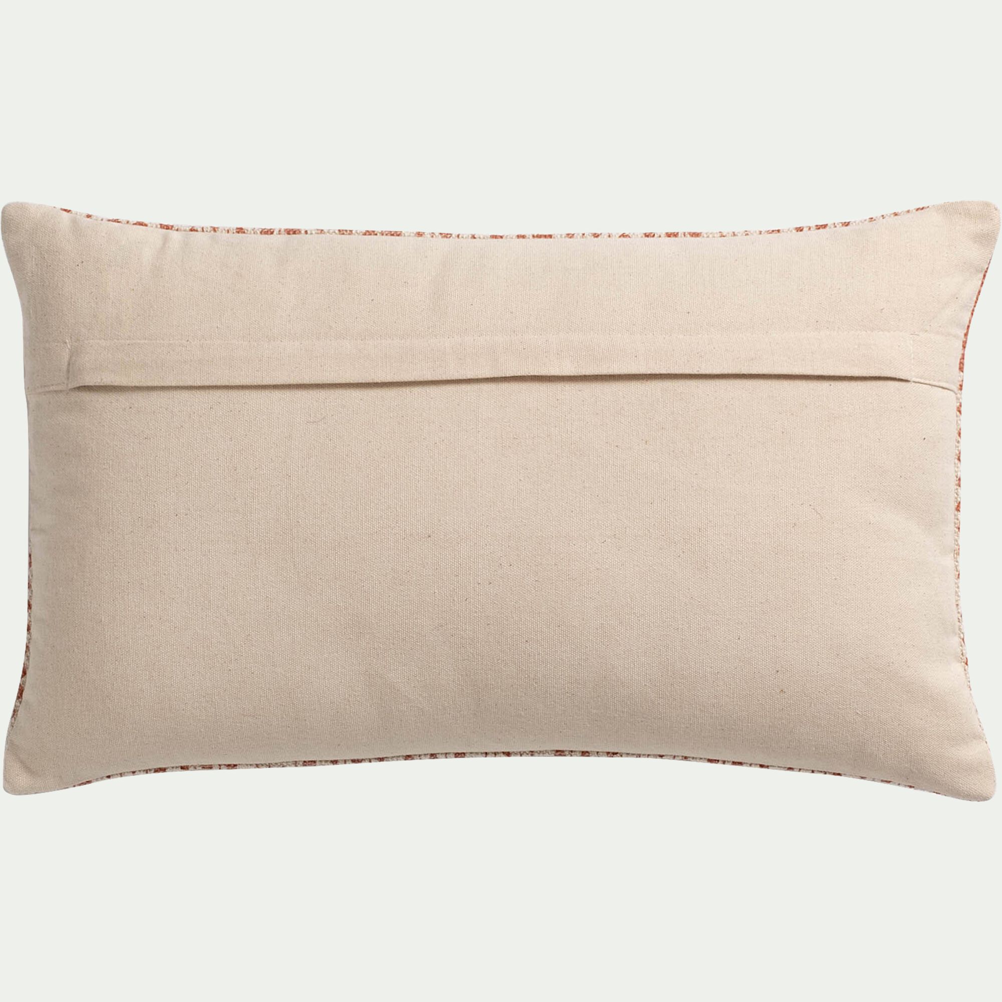 BARRAS - Coussin ethnique en coton 30x50cm - terracotta