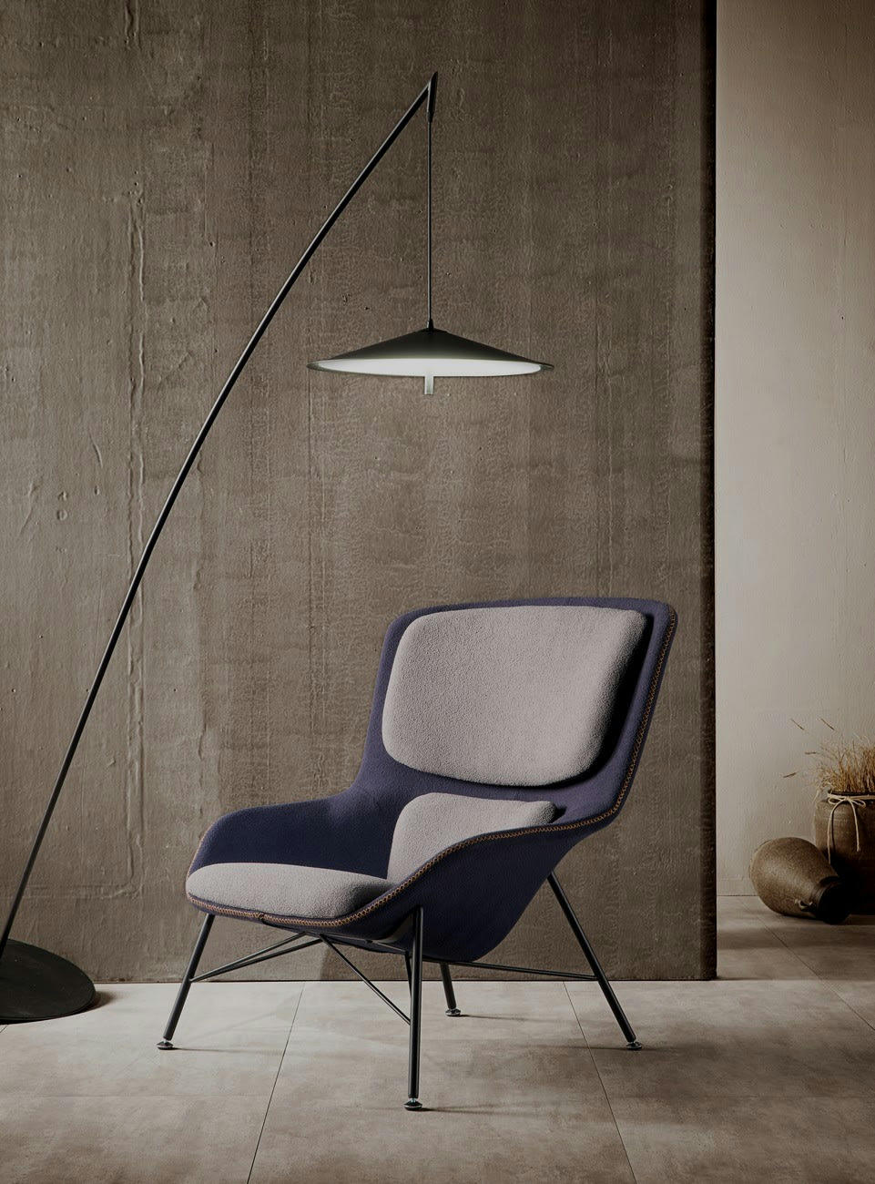 ROCKWELL - Fauteuil contemporain bicolore