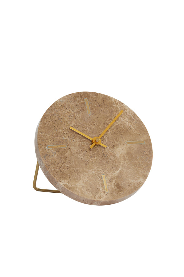Light & Living klok MORENO - 15x14.5x13cm - bruin