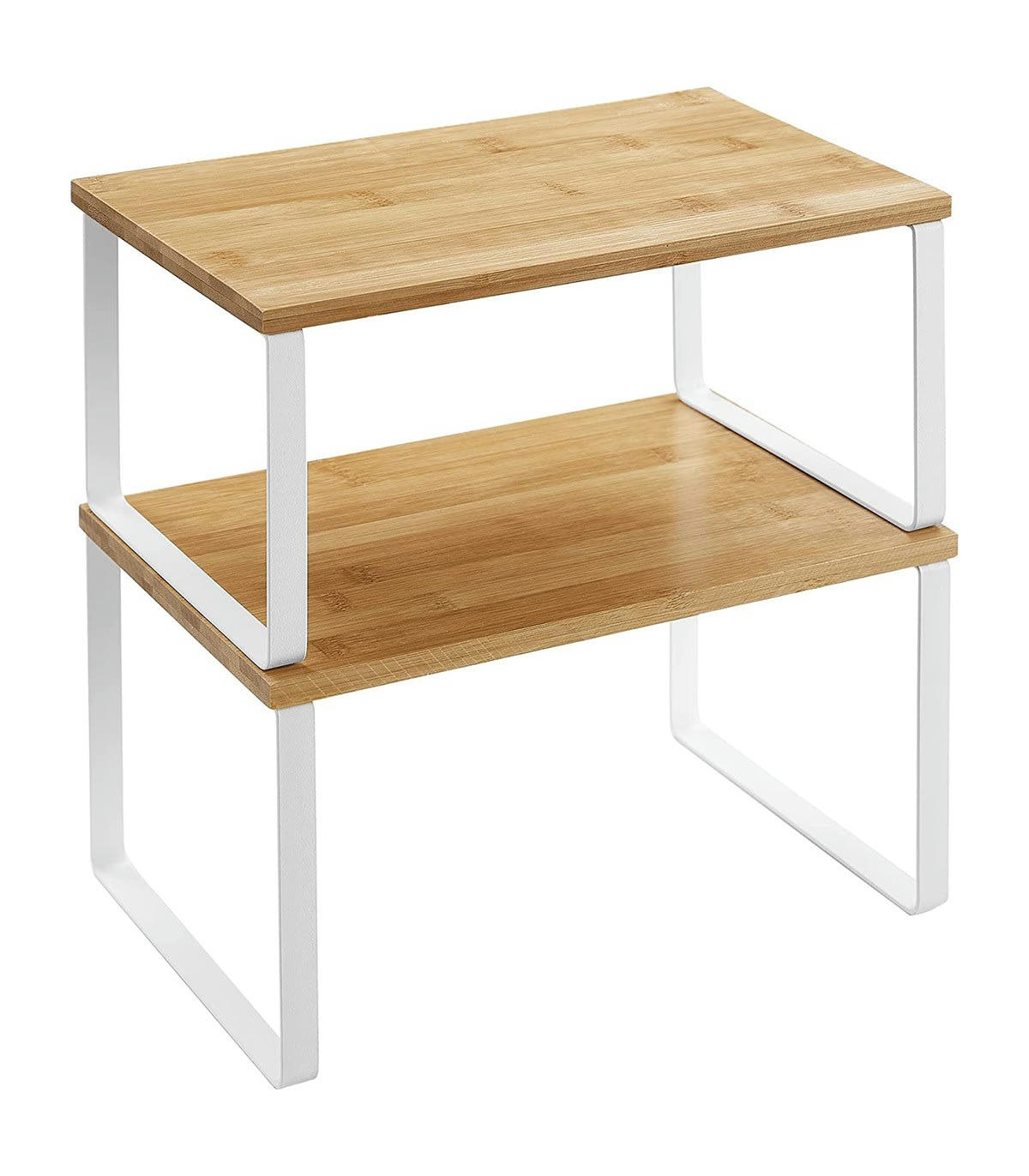 - Lot de 2 étagères empilables en bambou