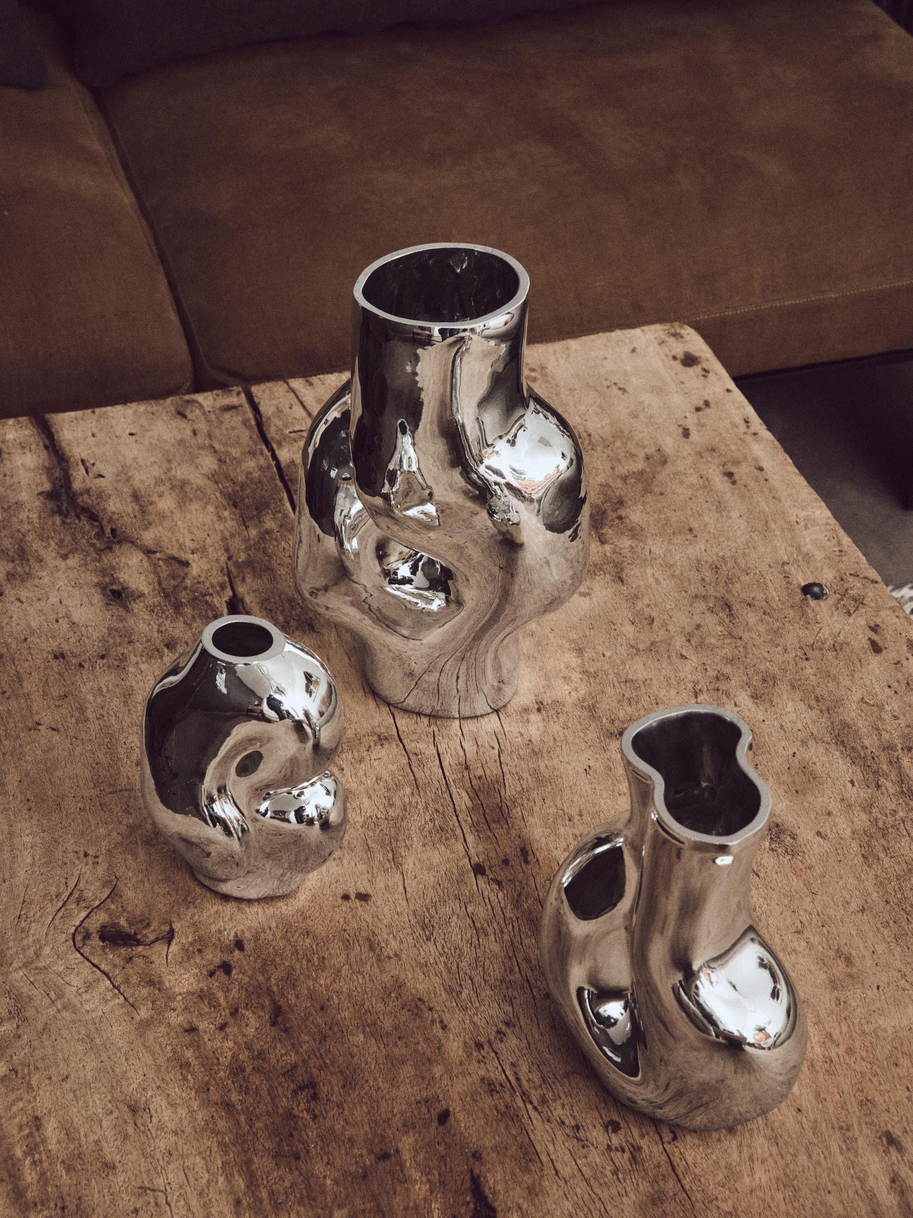Handgefertigte Glas-Vase Gleam, H 32 cm