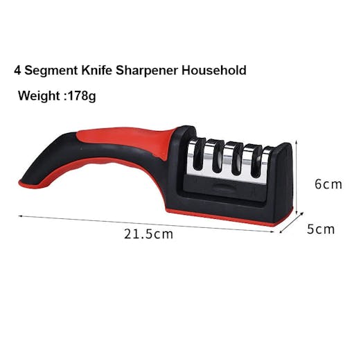 NNEOBA 4-Segment Handheld Knife Sharpener Red Aluminum Alloy