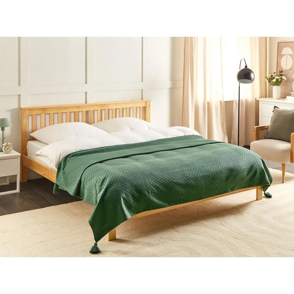 LINDULA - Sprei - Groen - 220 x 200 cm - Katoen