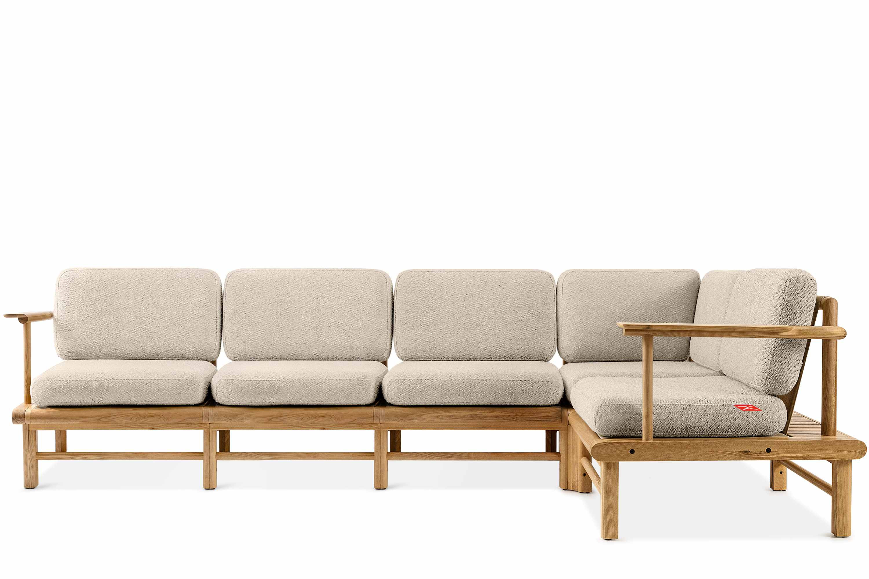 KONSIMO ATREDA Duży Narożnik prawy do ogrodu, kremowy, 5 os. 300 cm