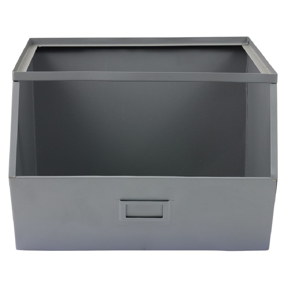 Bac superposable en métal gris L33xP28,5xH20cm