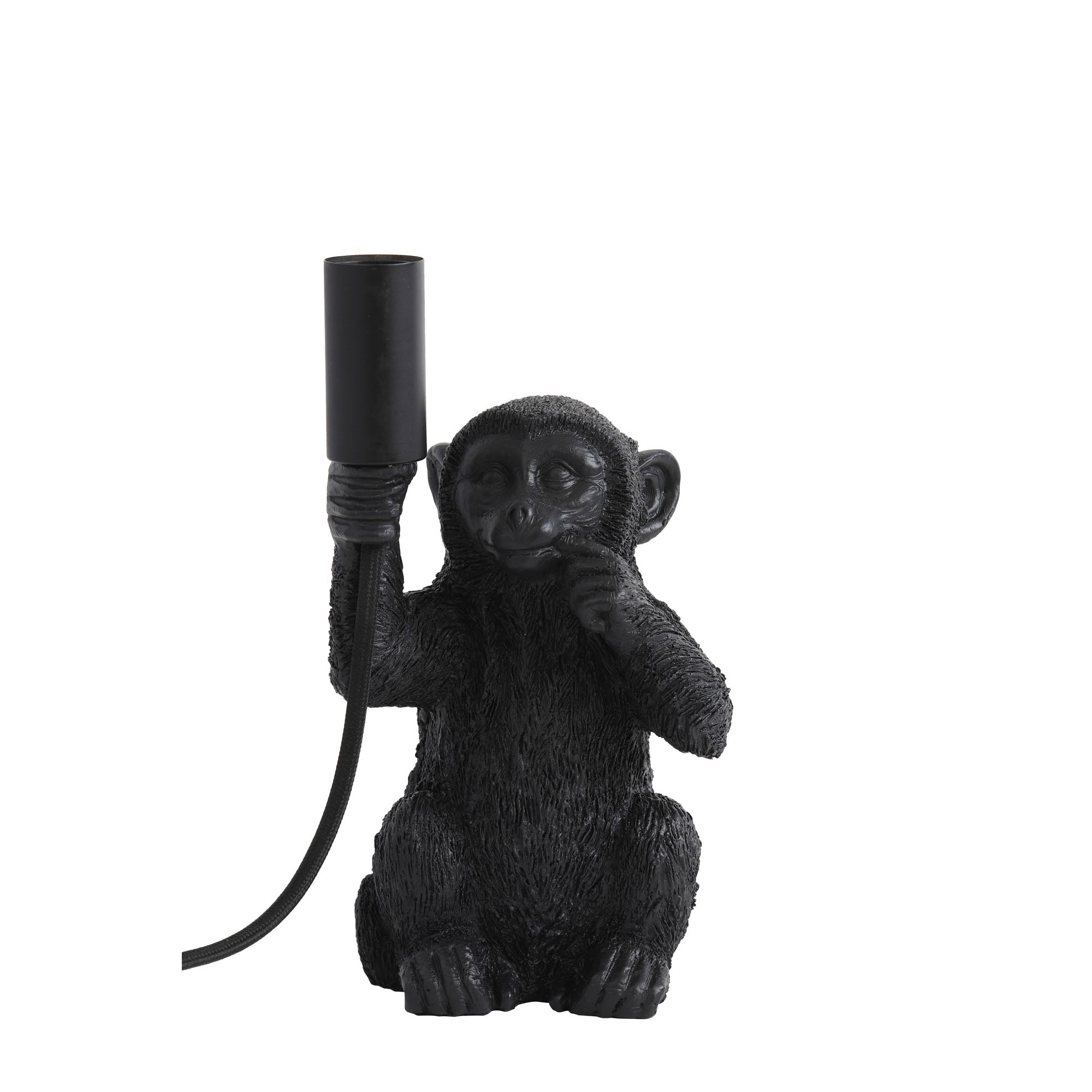 Light & Living tafellamp Monkey - zwart - 13x12.5x23.5cm