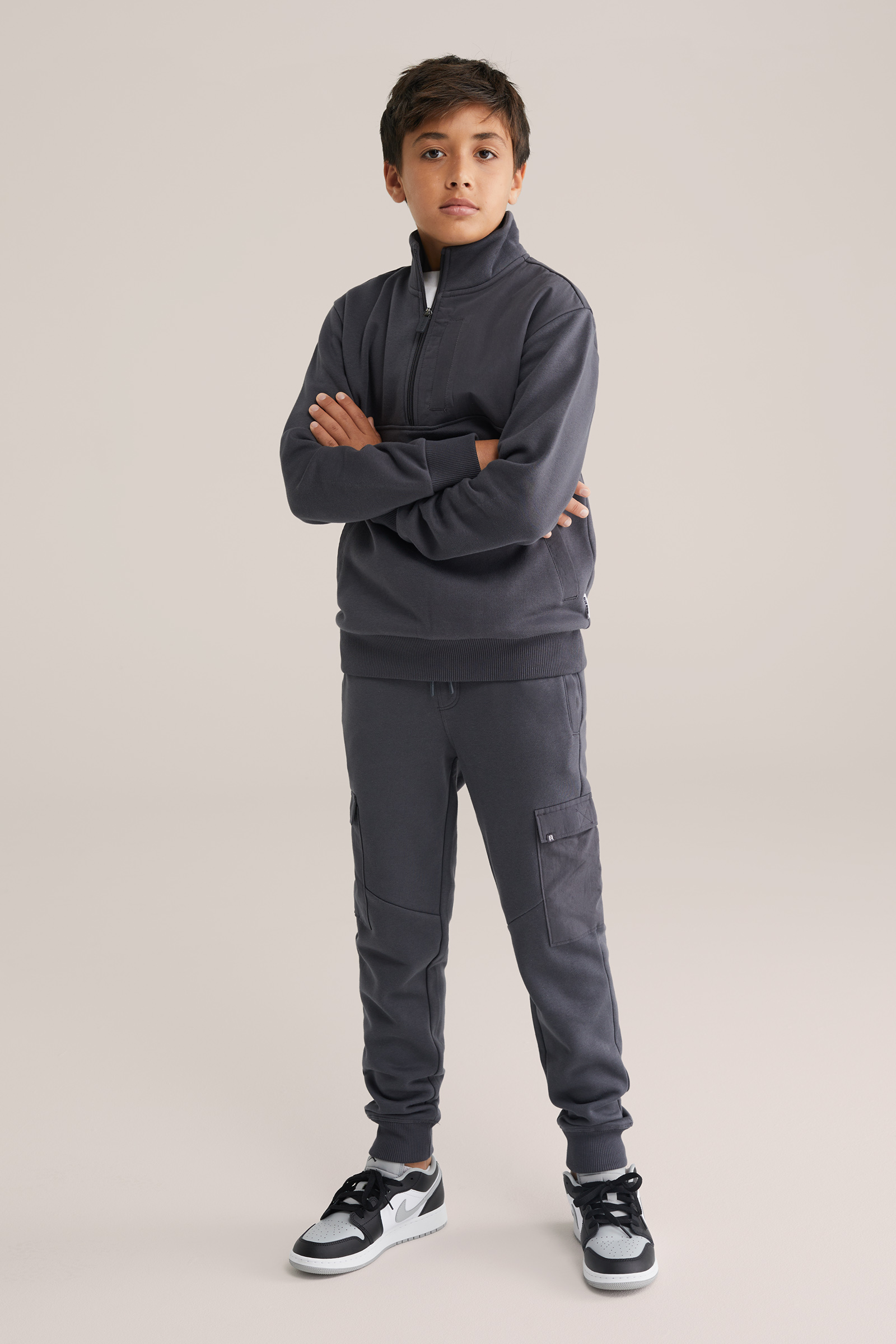 Jongens sweater met quarter-zip