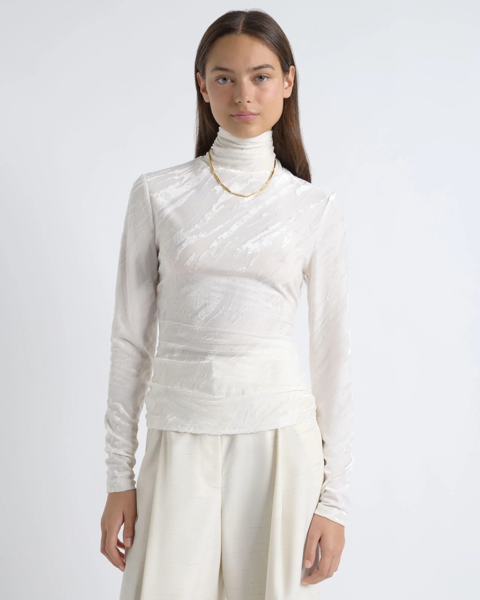 Flocked Long Sleeve Top