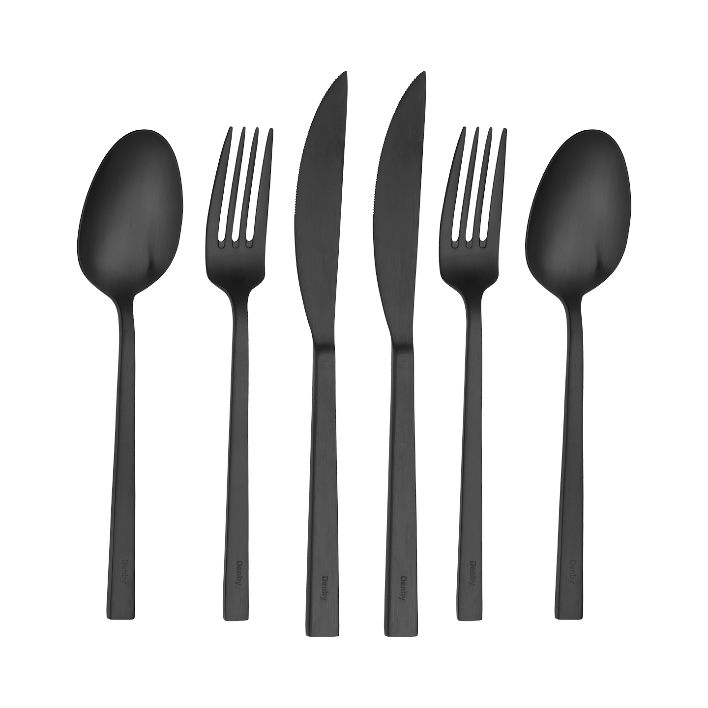 Linear Black 6 Piece Cutlery Set