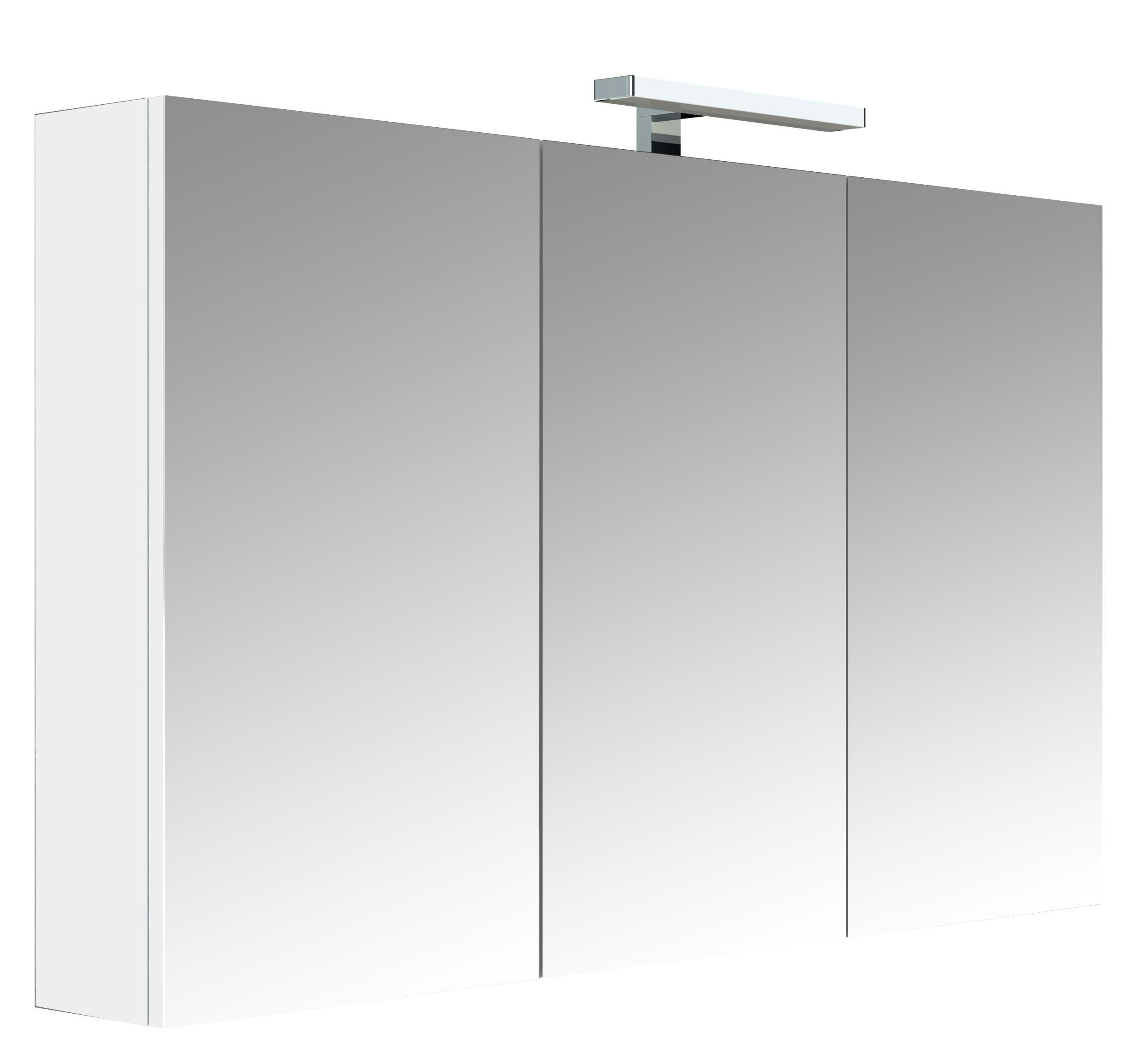 JUNO - Armoire de salle de bain murale avec miroir PPSM Blanc