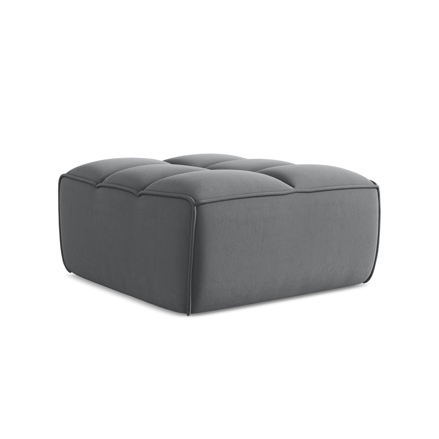 LaMiaSofa Poef Belluno - velours - staal - 80x93x43