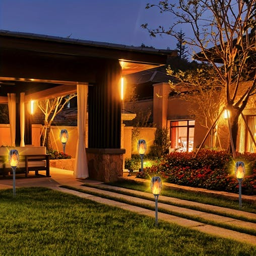 NNETM Solar Flame Lights Outdoor Garden Torch (4 Pack)