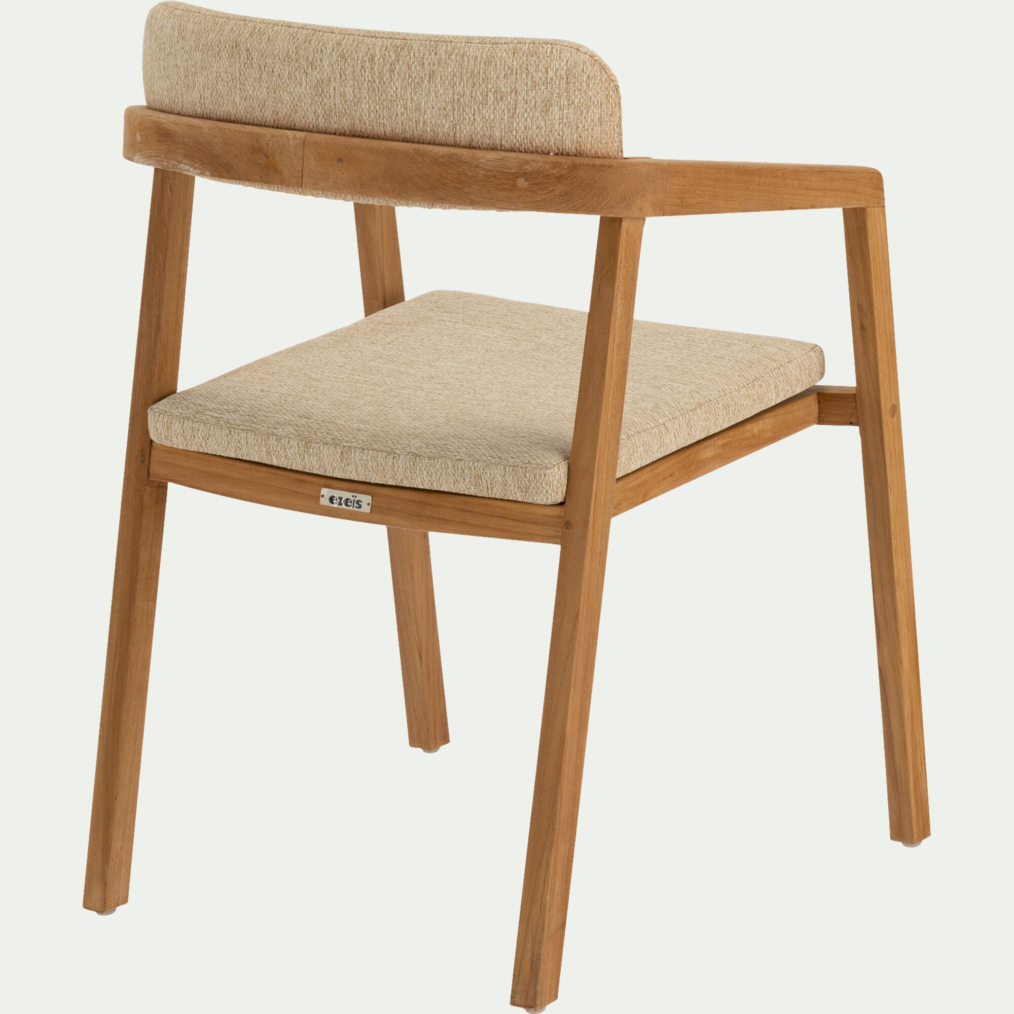 EVENOS - Chaise de jardin avec accoudoirs en teck massif - bois foncé