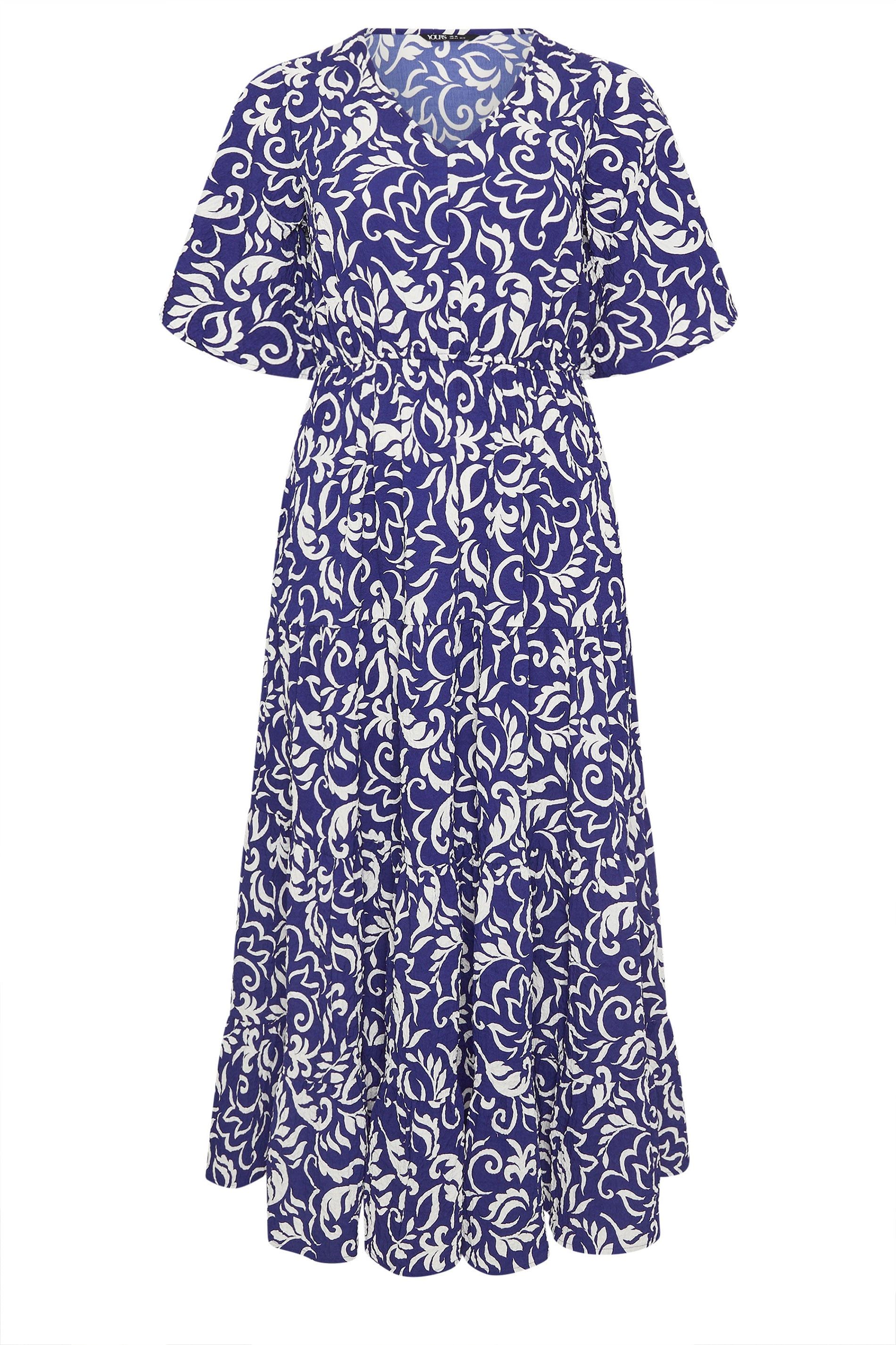 Yours Leaf Print Tiered Maxi Dress