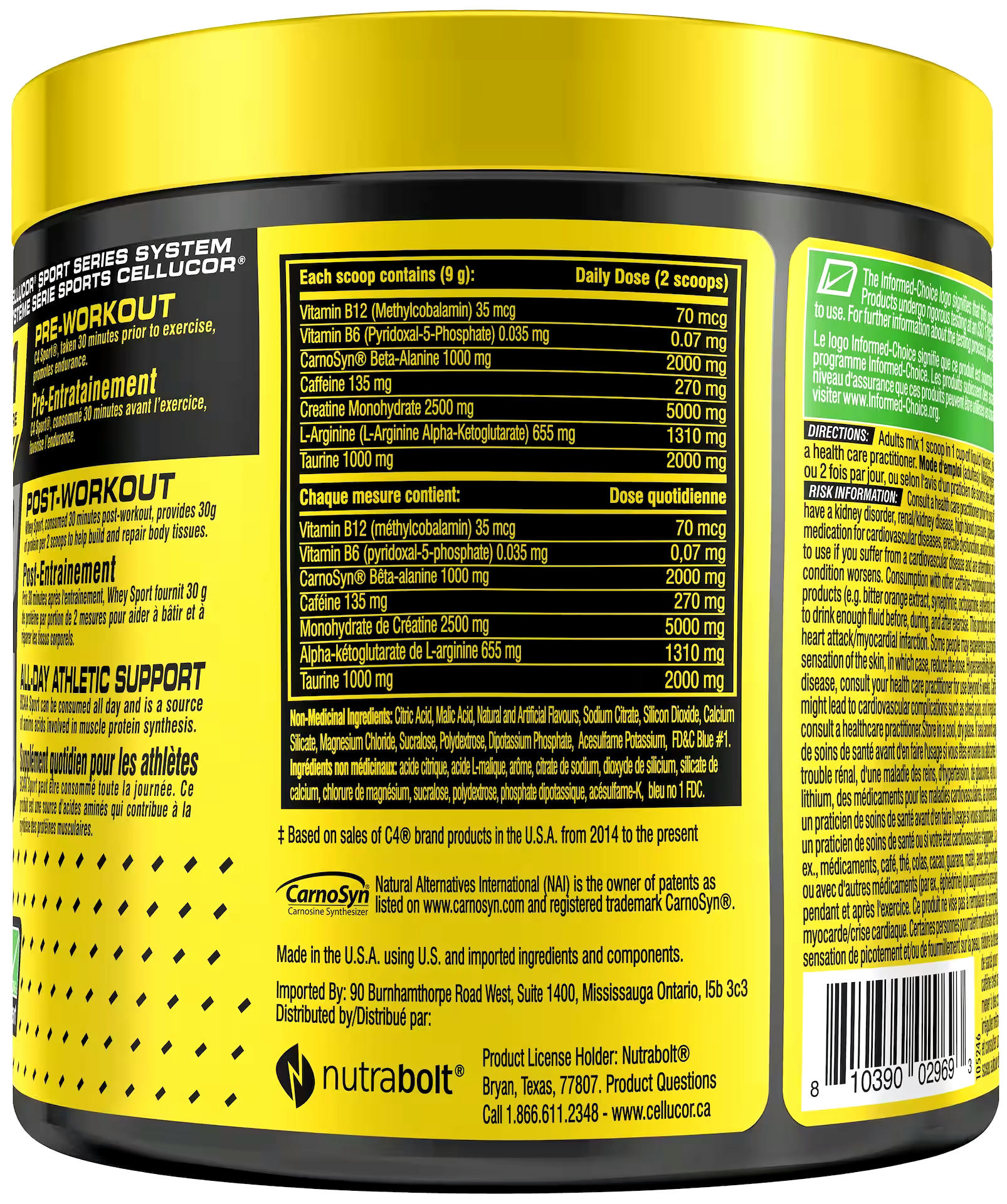 C4 Pre-Workout Powder, Blue Raspberry, 270-g