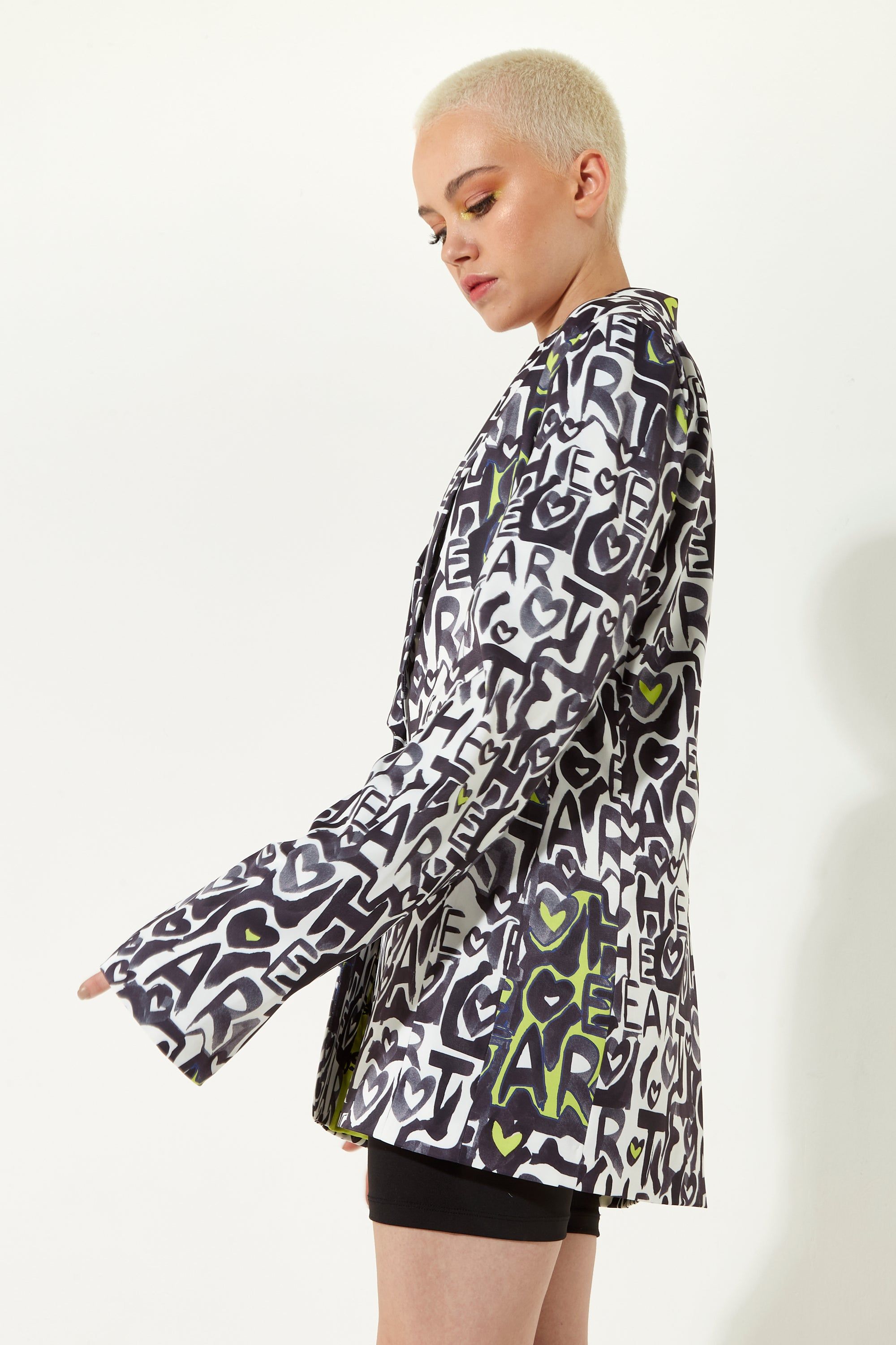 House of Holland Abstract Print Oversized Blazer