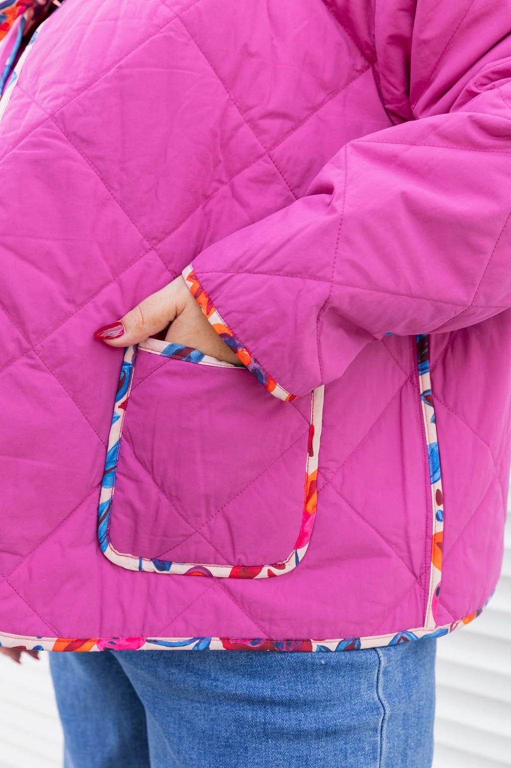 Deja Reversible Jacket in Jardin/Deep Magenta