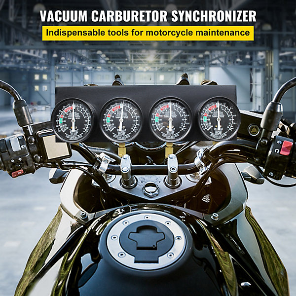 Kit jauges à vide synchronisation carburateur 4 pièces, avec adaptateurs, pour moto voiture.