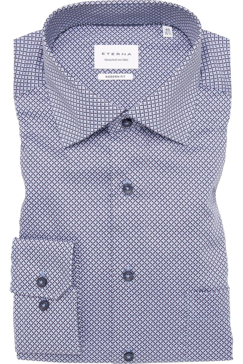 ETERNA Modern Fit Hemd mittelblau, Bedruckt