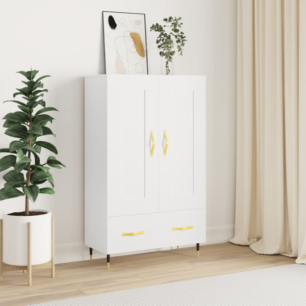 Szafka Biała 69.5x31x115 cm do Salonu Pokoju Sypialni
