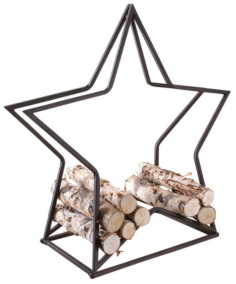 - Porte-bûches en métal étoile