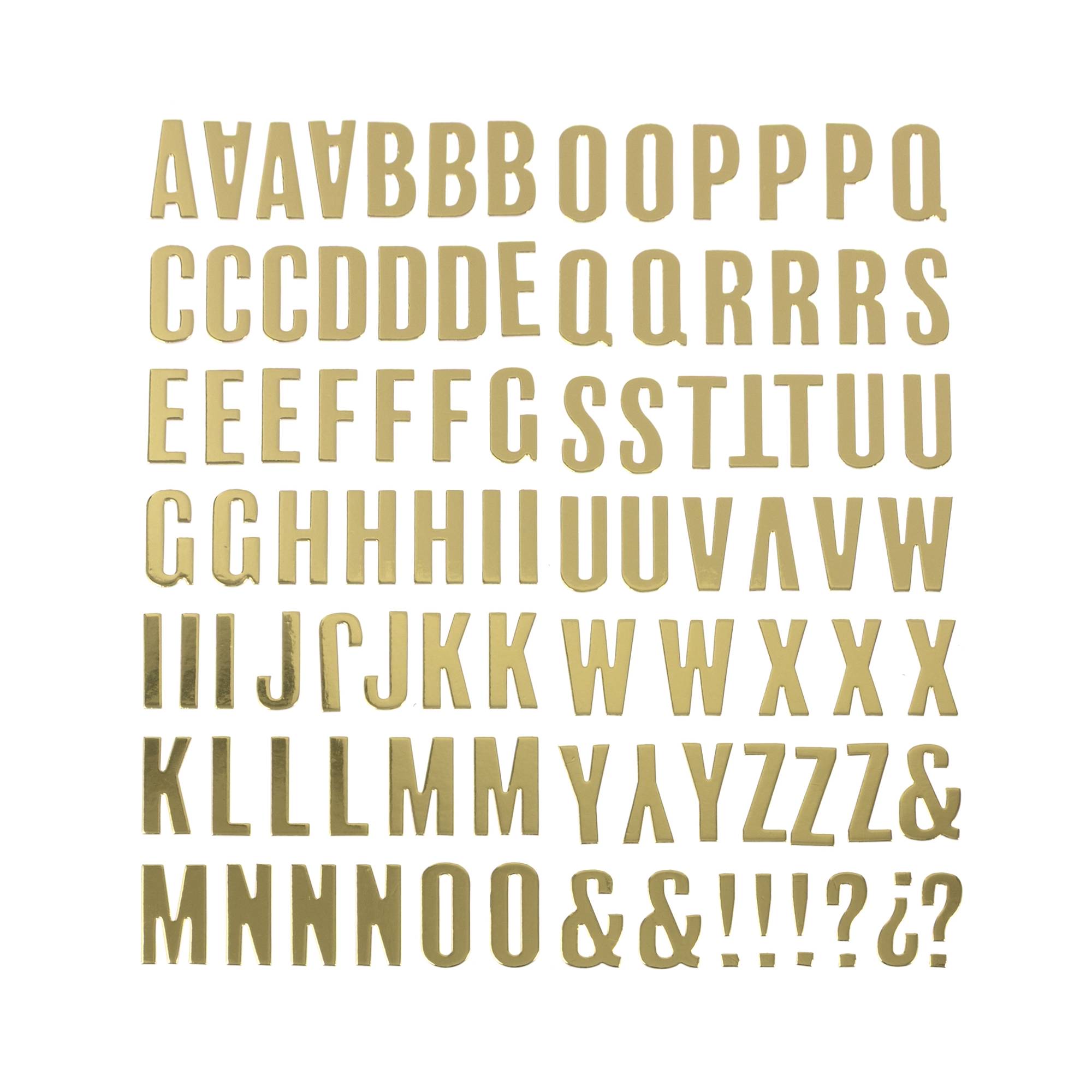Gold Chipboard Alphabet Stickers