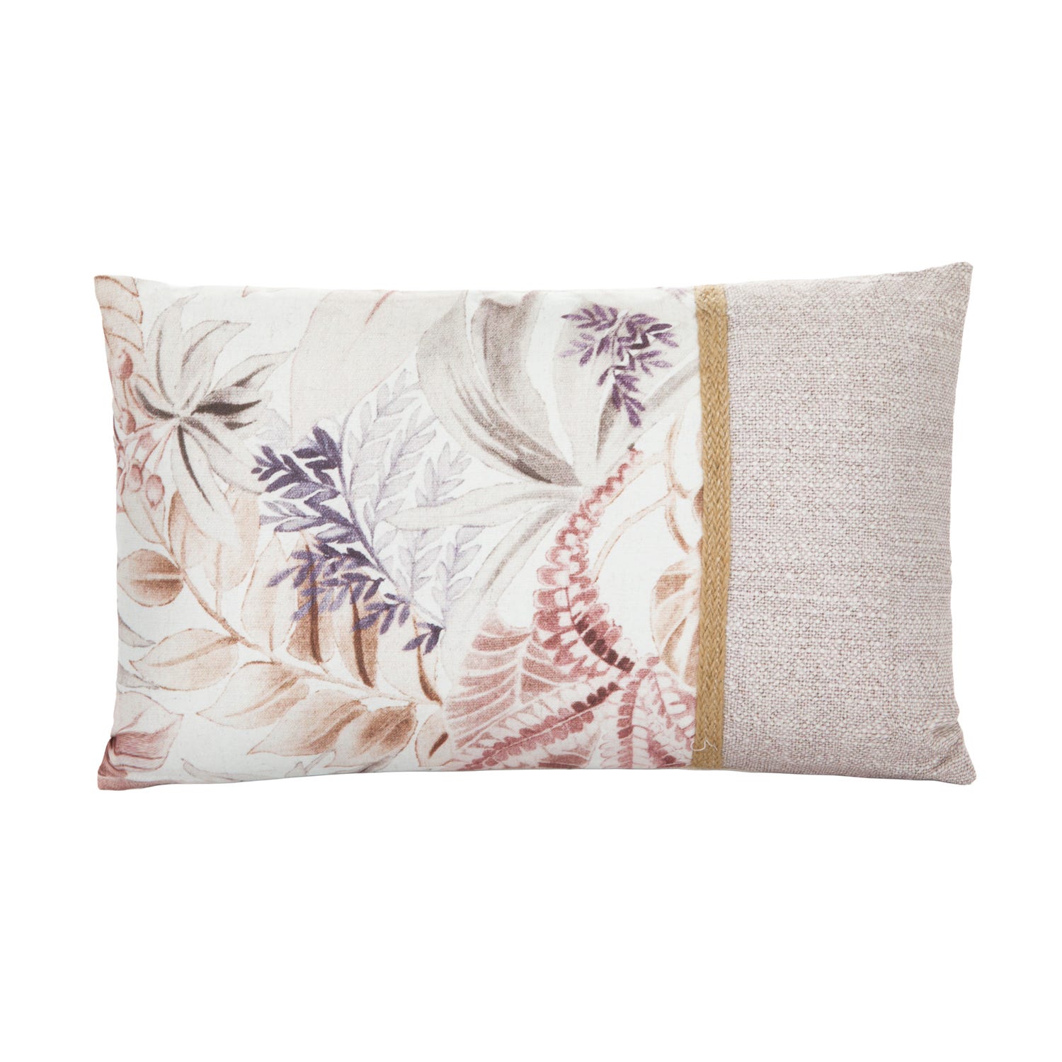 Cuscino divano 30x50 cm foglie beige