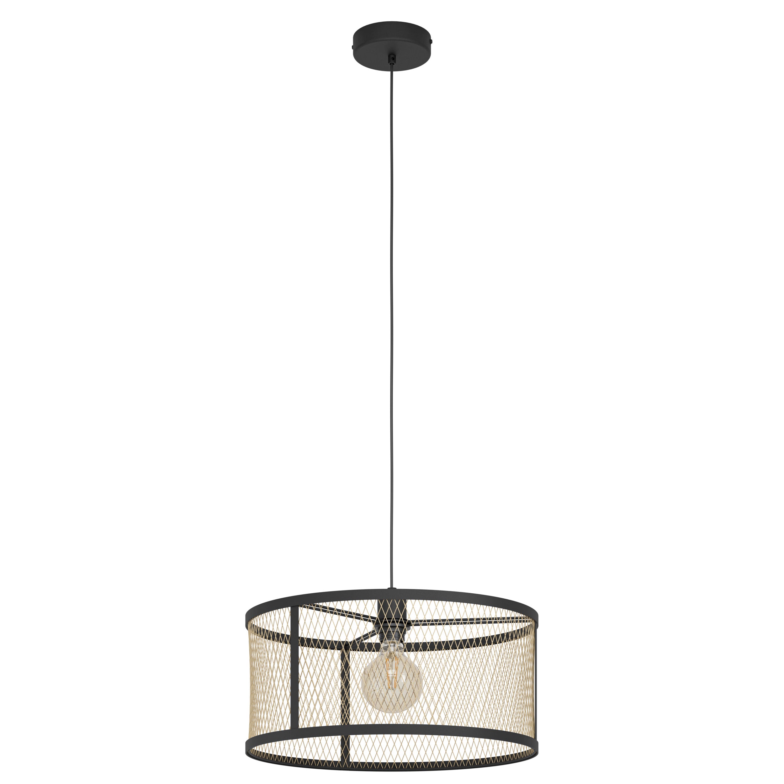 EGLO hanglamp Dellow - e27 - ø 32 cm - zwart/geelkoper