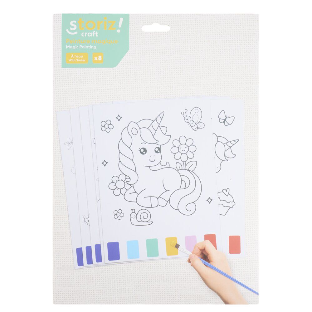 Cahier de coloriage 24 pages avec peinture à l'eau (2 modèles)