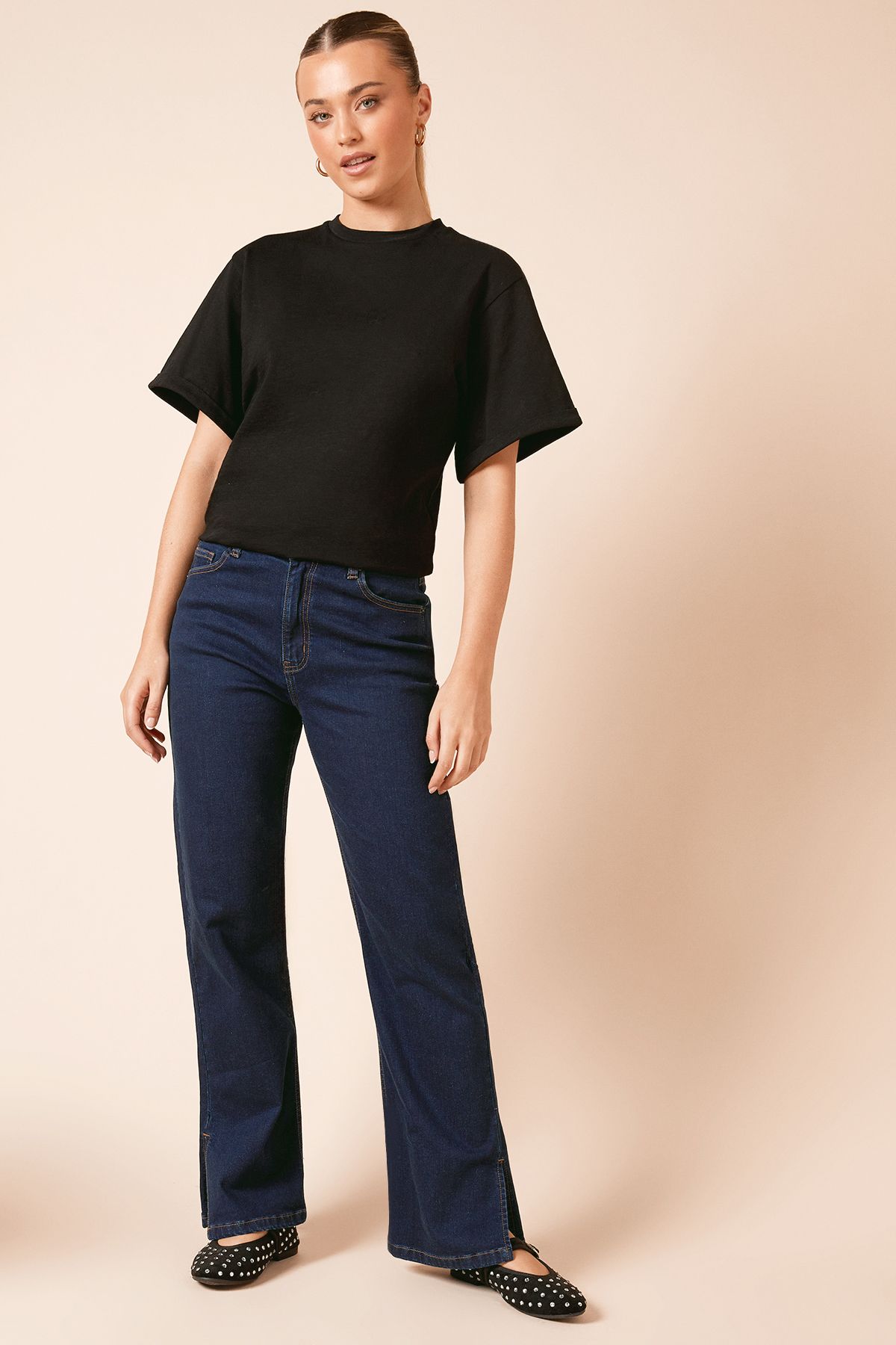 Dorothy Perkins Straight Leg Jean With Side Split
