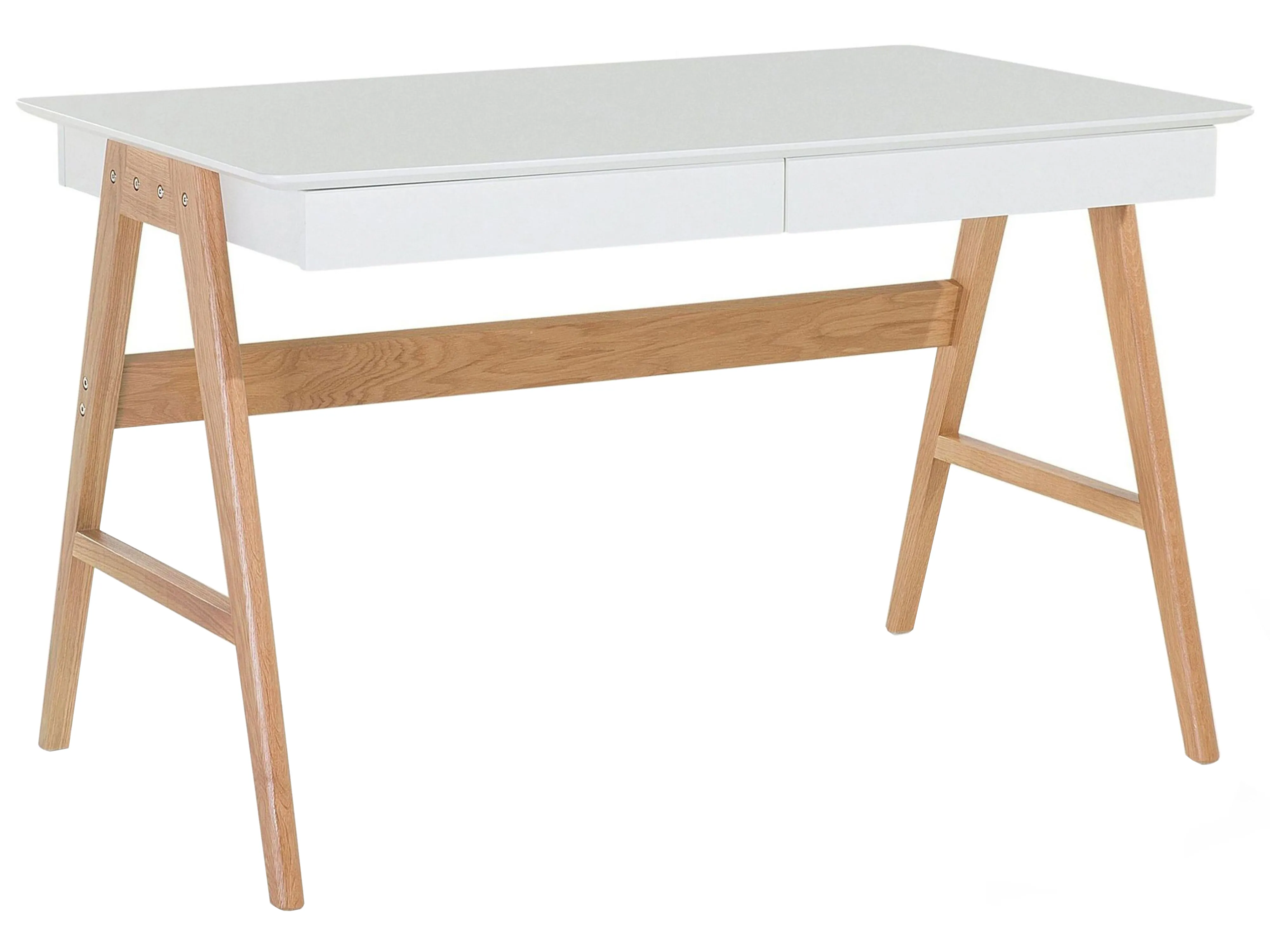 Home Office Desk SHESLAY White 120 cm 70 cm with Drawers